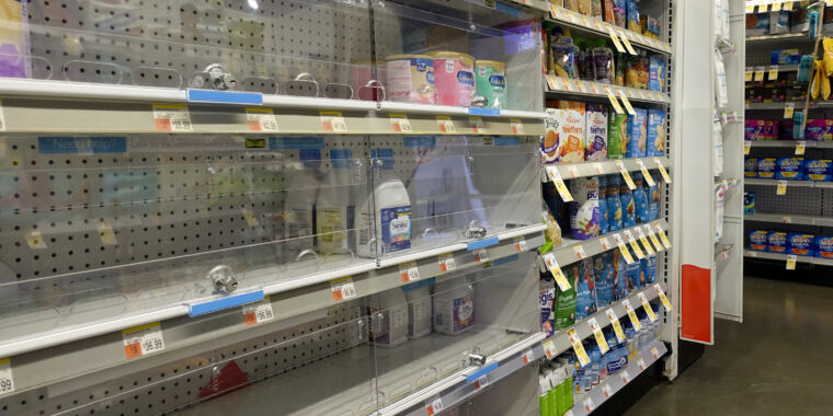 Shortages of infant and specialty formulas continue to worsen in the US, with the national out-of-stock rate hitting a high of 43 percent in the first