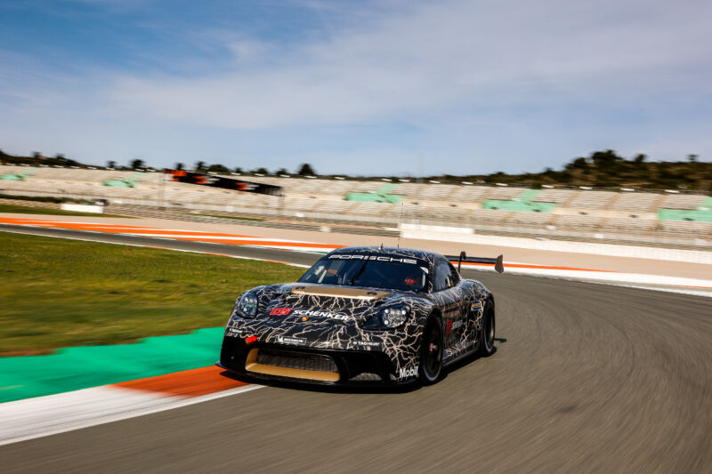 Wider than a normal 718 Cayman GT4, the ePerformance is also more powerful—and a lot more electric. Lap times are said to be comparable to the 992 GT3 Cup car.