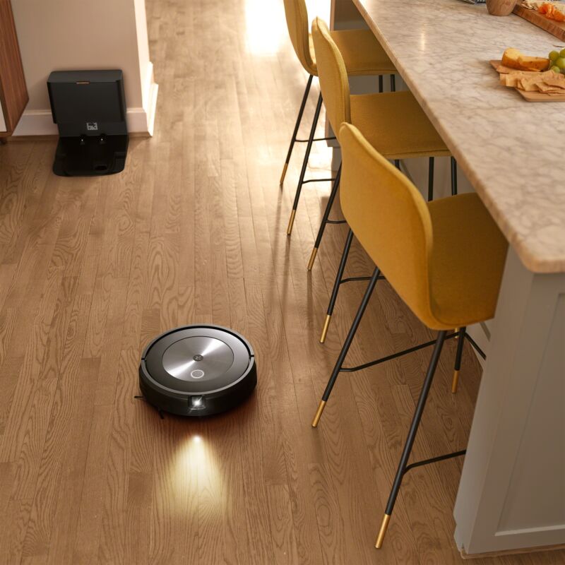 iRobot Roomba j7+ robot vacuum. 