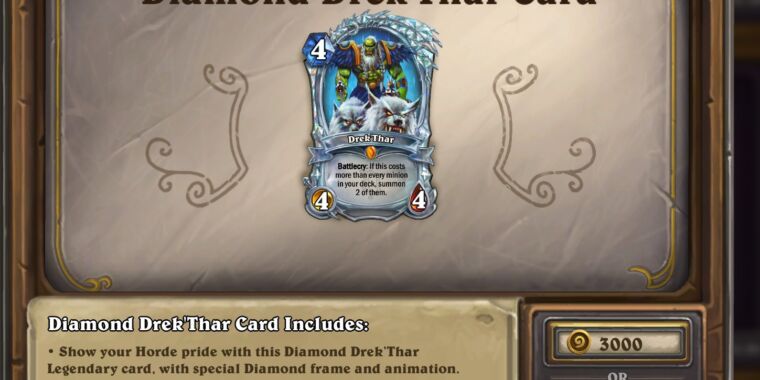 Blizzard offers refund for nerfed $25 Hearthstone card