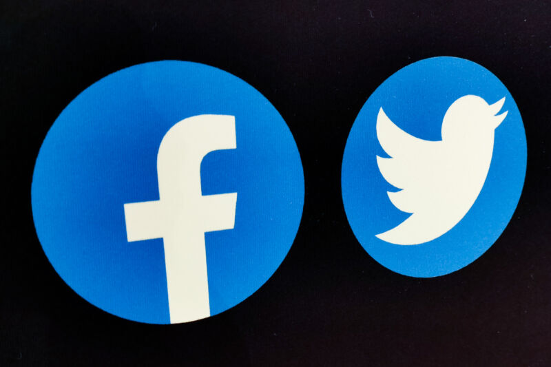 Facebook and Twitter logos.