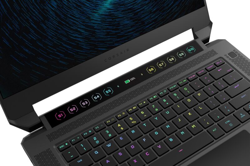 MacBook Touch Bar-style keys mark Corsair’s first laptop
