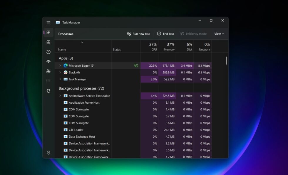 The Task Manager gets its first big visual overhaul since Windows 8. 