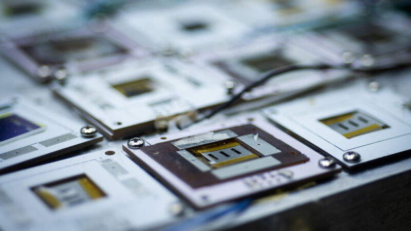 Image of an array of material samples.