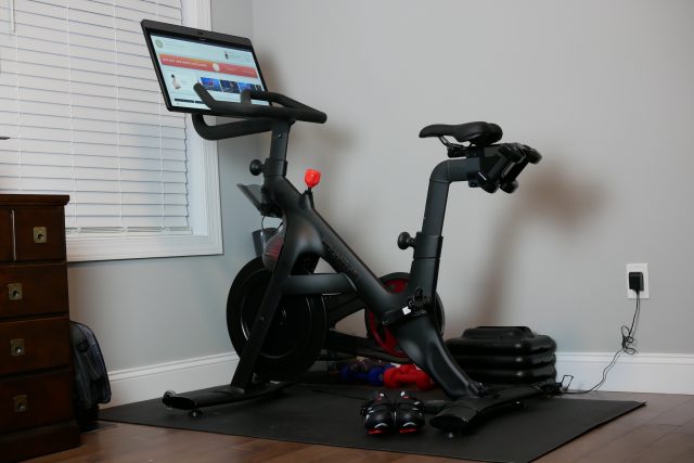 The Peloton Bike+ is a cool looking machine with a matte black finish and red accents. It's exceptionally well built.