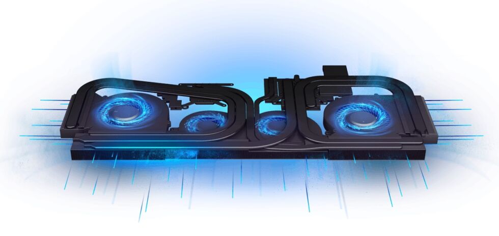 Rendering of the GT77's cooling system.
