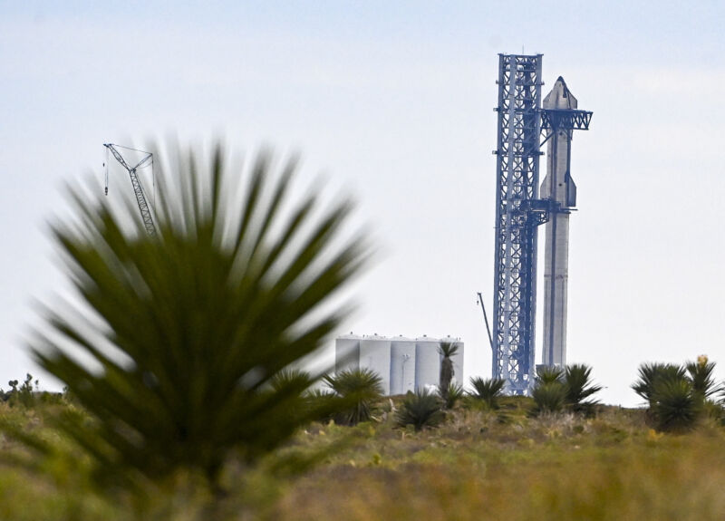SpaceX's next rocket on site at Boca Chica.