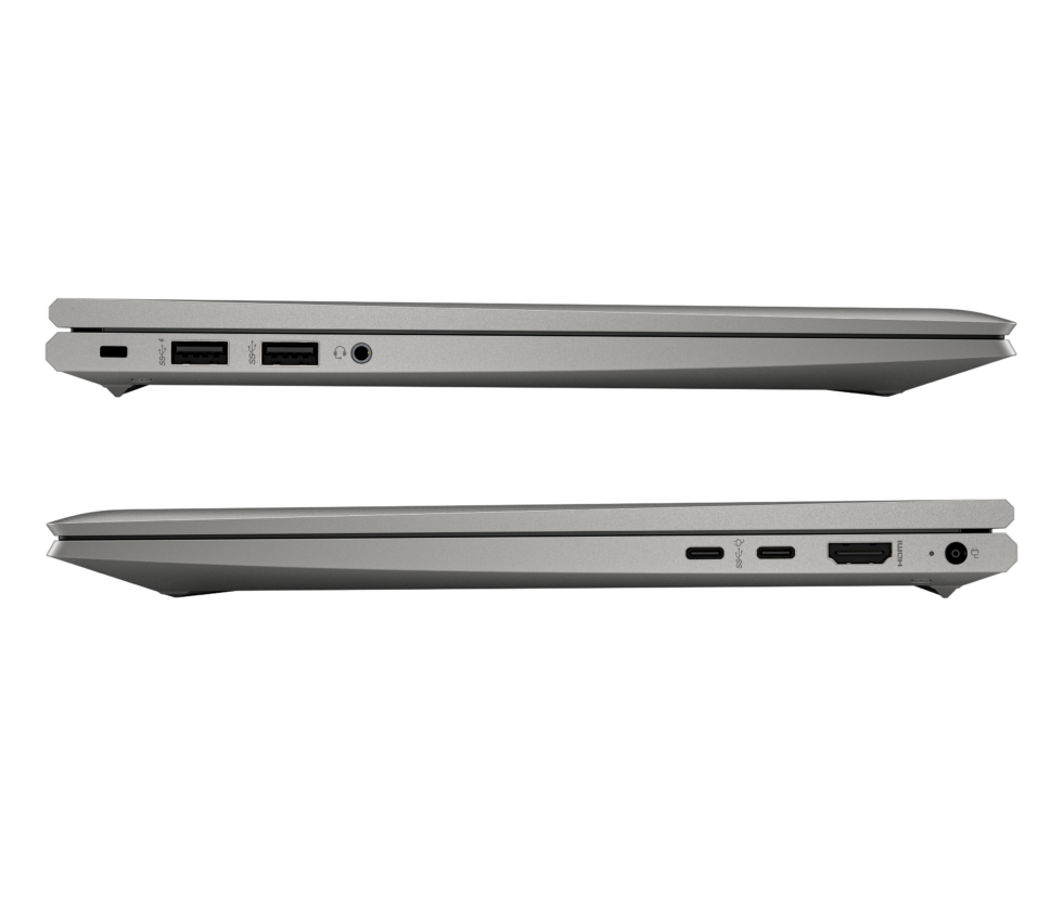 There are two USB-C ports, two USB-A, one HDMI port, and a headphone jack.
