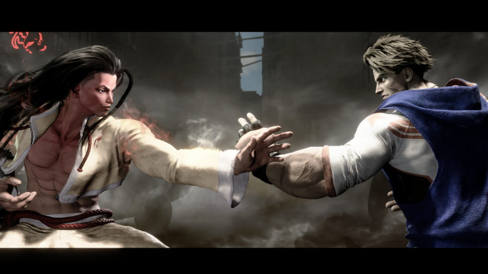 New character Jamie (left) has activated his highest-level special move, and relatively new character Luke (right) is about to feel the brunt of it.