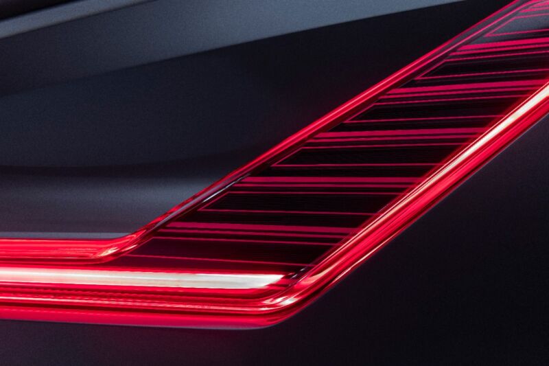 The taillight of the Celestiq show car is one of the few images Cadillac has released of its next flagship.