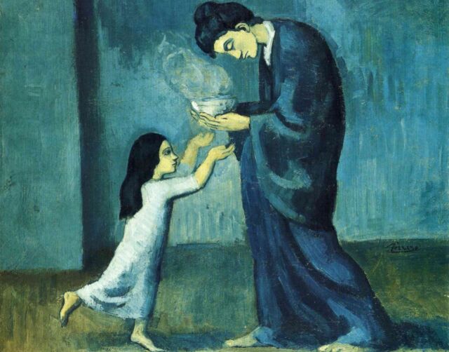 Pablo Picasso's emLa Soupe (The Soup)/em, from the artist's Blue period, makes extensive use of Prussian blue.