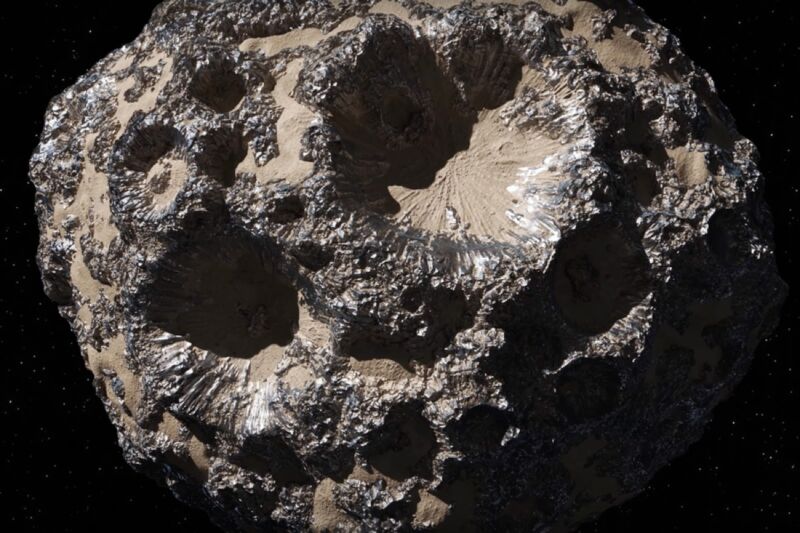 Astronomers at MIT and elsewhere have mapped the composition of asteroid Psyche, revealing a surface of metal, sand and rock.