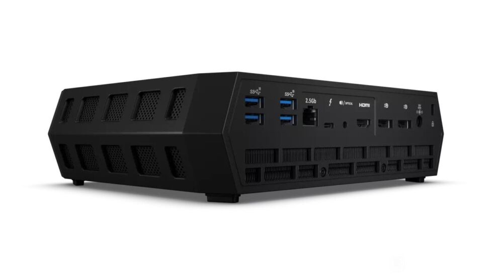 The Serpent Canon has four USB-A ports, a 2.5Gbps LAN port, a Thunderbolt 4 port, a headphone jack, an HDMI port, and a pair of DisplayPort outputs on the back. 
