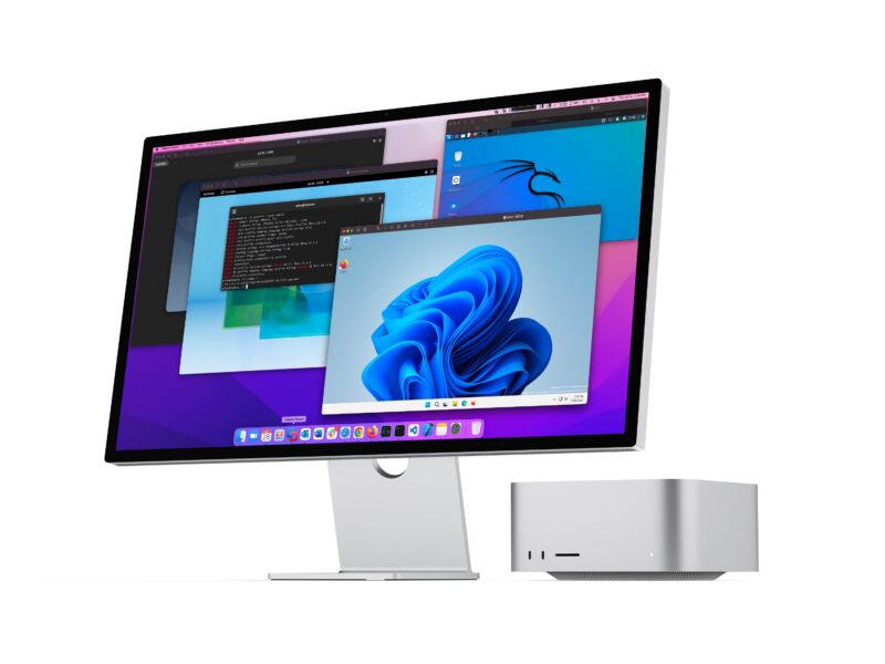 VMWare Fusion running on a Mac Studio.