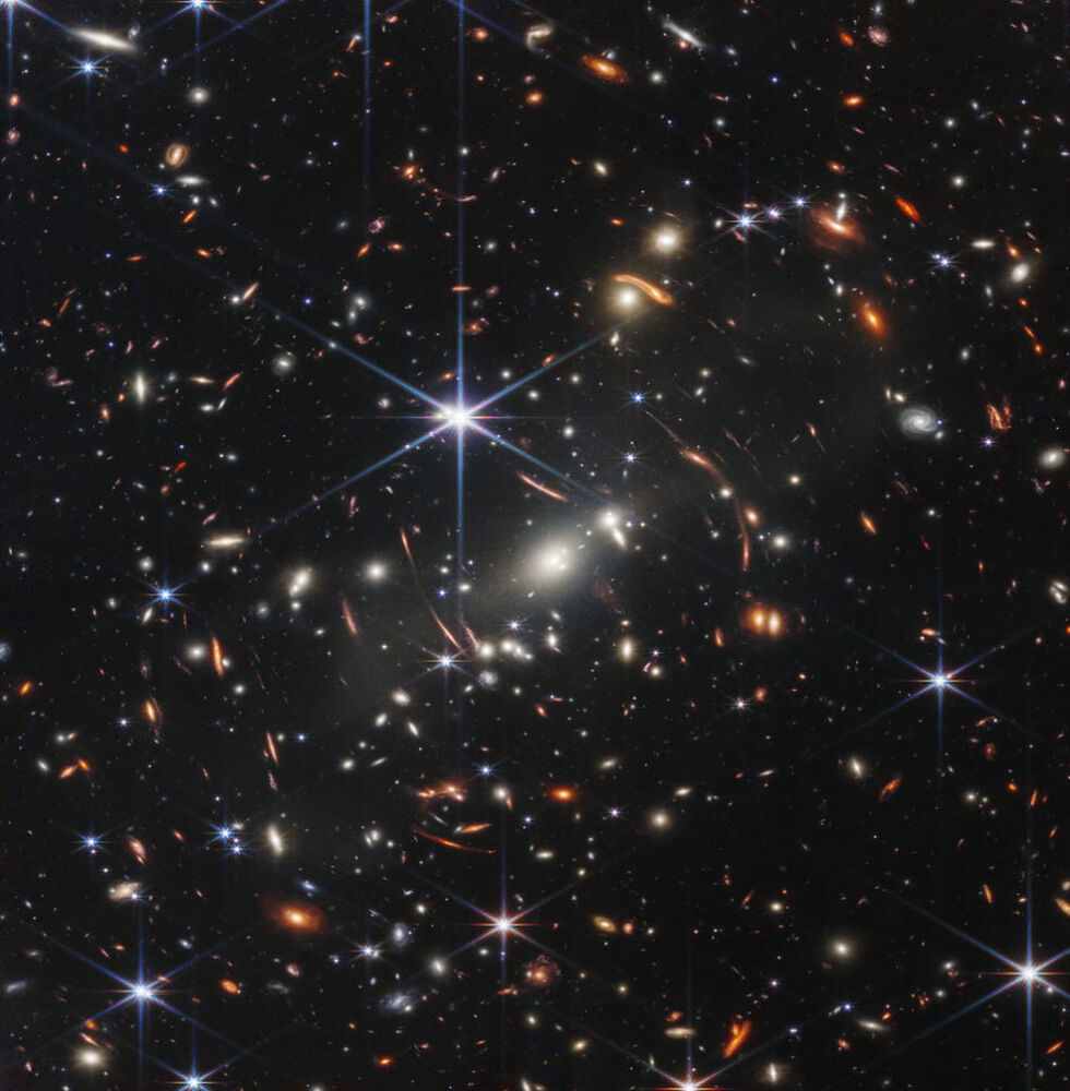 Image of the galaxy cluster SMACS 0723, which is touted as Webb's first deep field image.