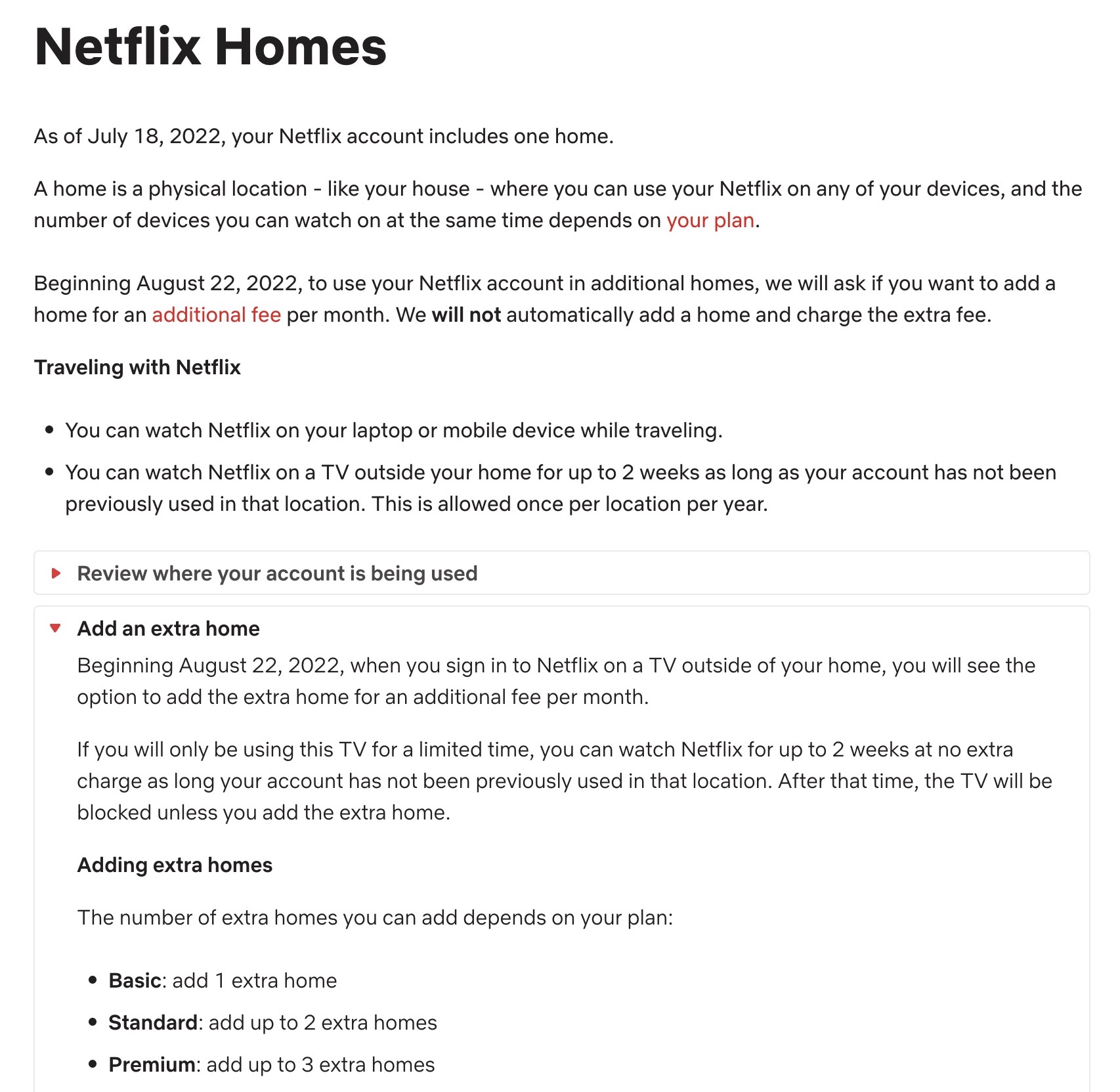 Pot folosi Netflix în 2 case diferite?