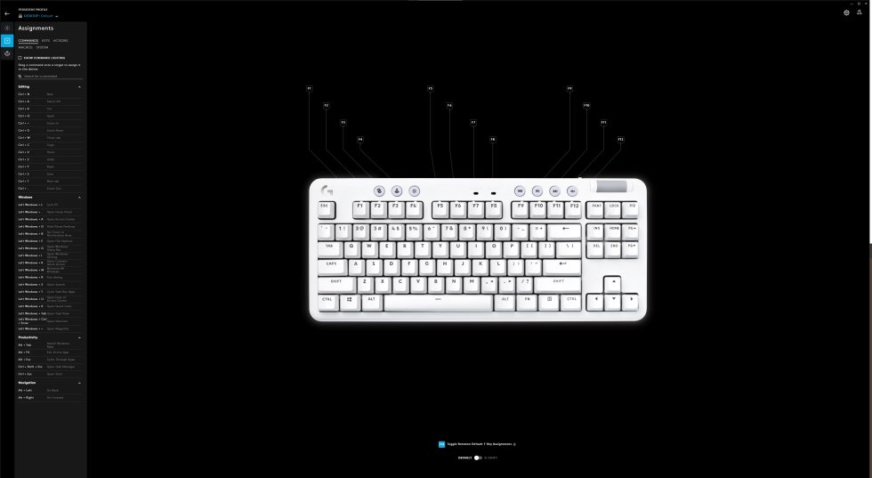 The function row has two layers of programmability, including with macro support. 