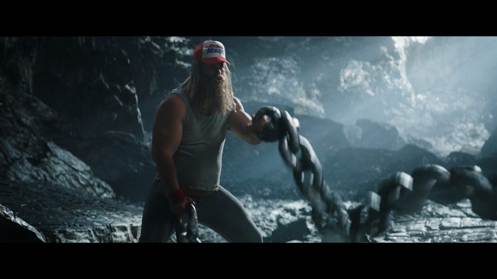 The film's silly montages are brief and effective at getting viewers up to speed with a laugh, like this sequence showing Thor advancing