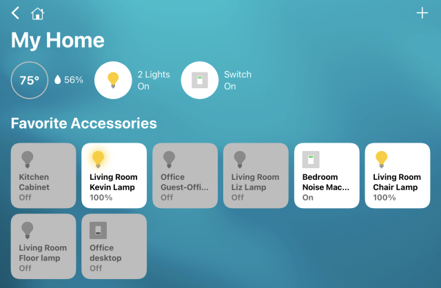 A reasonably restrained but far more complete HomeKit setup, featuring some devices that absolutely didn't go through Apple certification.