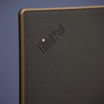 The vegan leather lid of the Lenovo ThinkPad Z13 Gen 1.