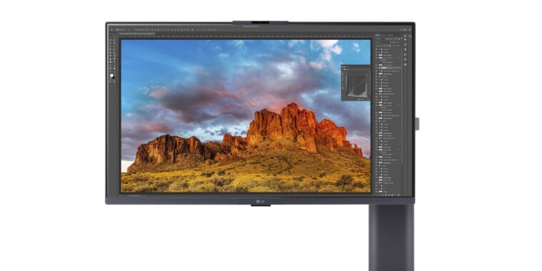 LG’s 4K monitor physically adjusts itself so you don’t have to thumbnail