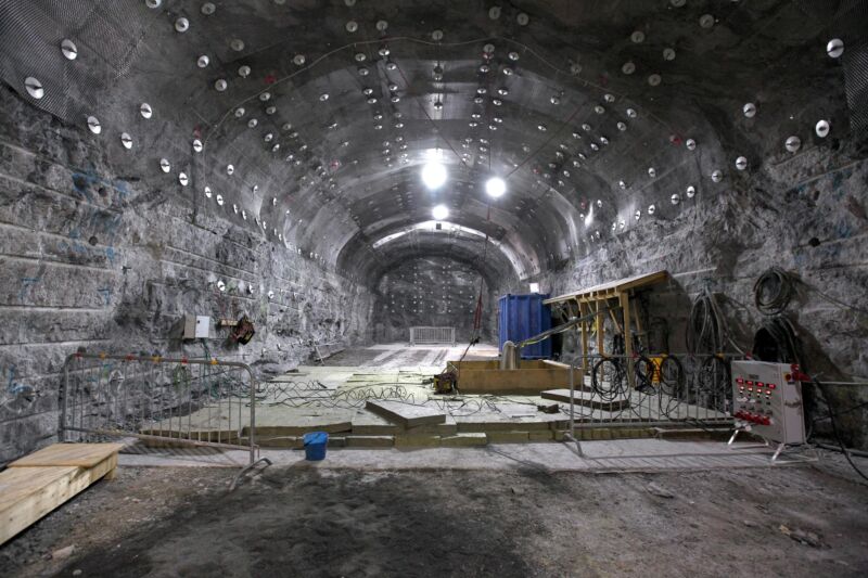 A tunnel in Finland’s nuclear waste repository.