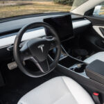 The Tesla Model 3 interior is the most extreme example of button-deletion, but it did not perform badly in VB's tests.