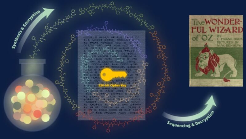 Scientists from the University of Texas at Austin encrypted the key to decode text of the <em>The Wizard of Oz</em> in polymers.