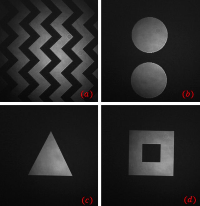 Arbitrary geometric shapes generated using the method.