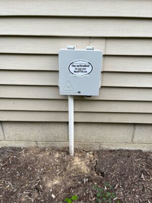 Fiber installed at one of the homes on Mauch's network.