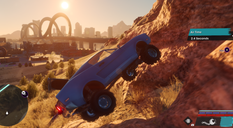 Catching air after glitch-colliding with a boulder is probably the <em>Saints Row</em> reboot's most fun quality. That's... not a good sign.