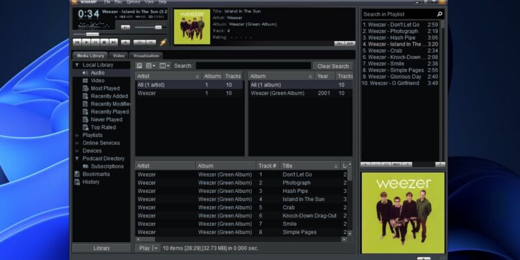 Winamp, найкращий MP3-плеєр 90-х, щойно отримав серйозне оновлення