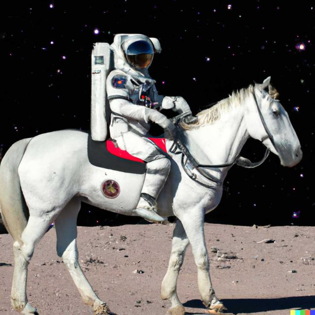 A DALL-E example of "An astronaut riding a horse."