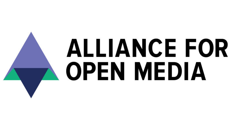 Le logo de l'Alliance pour les médias ouverts.
