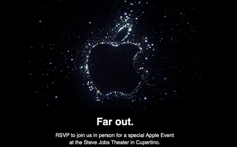 A screenshot of Apple's invitation sent to press.