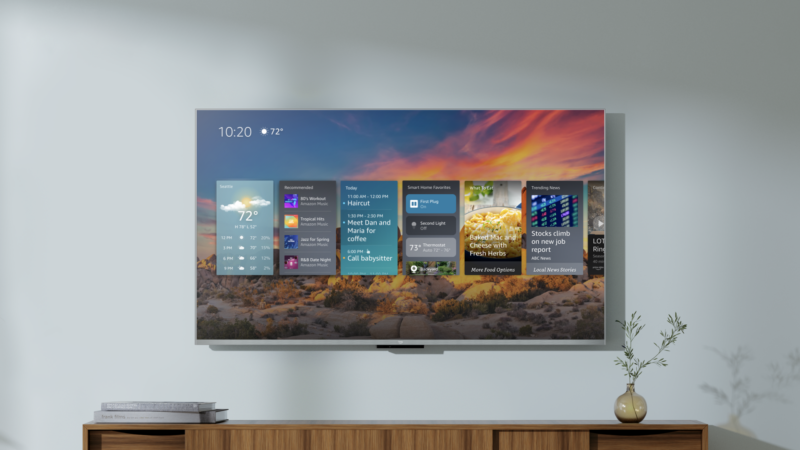 Amazon Fire TV Omni QLED พร้อมวิดเจ็ต Alexa
