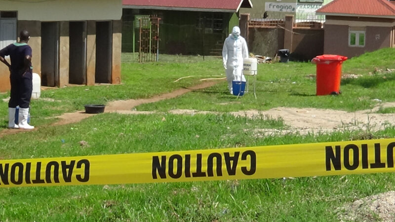 Health measures are taken at Mubende Regional Referral Hospital after an outbreak of Ebola in Uganda.