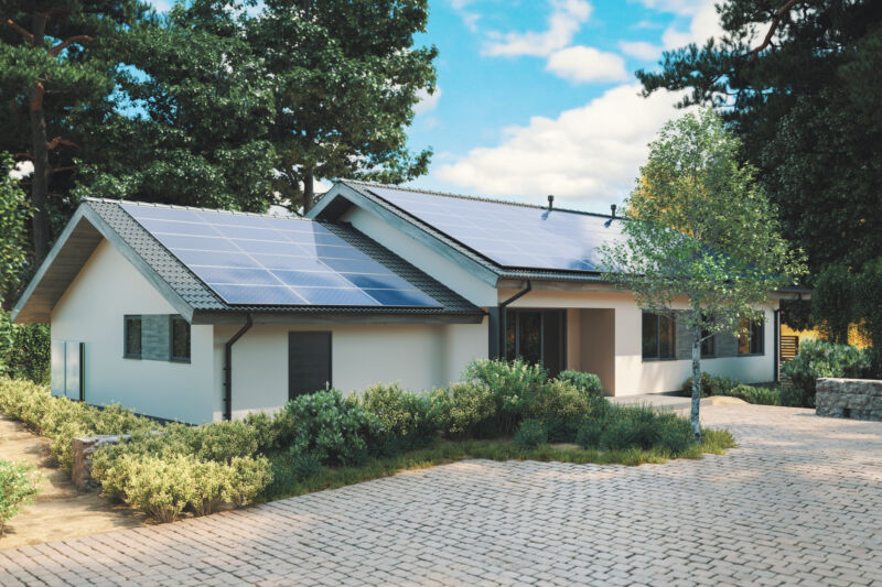 Image of a house with solar panels
