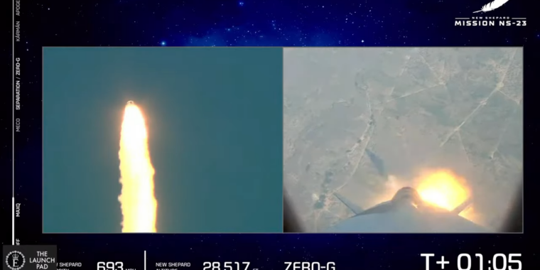After Blue Origin’s rocket explodes, its spacecraft makes a dramatic escape
