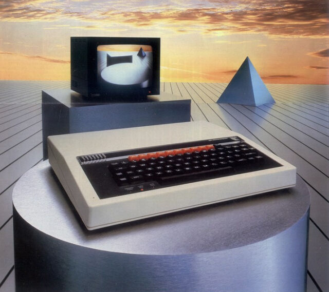 โฆษณานิตยสารสำหรับ BBC Micro สโลแกนคือ "The Shape of Things to Come"
