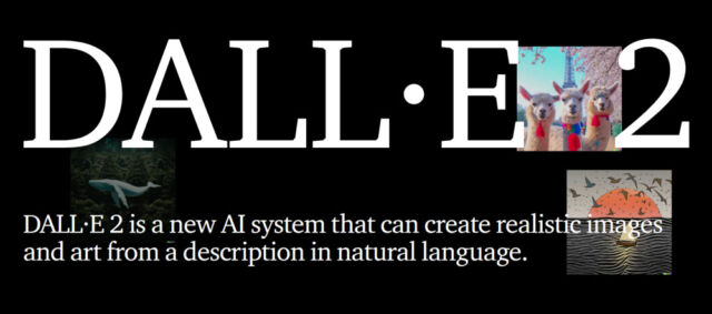 A screenshot of the OpenAI DALL-E 2 website.