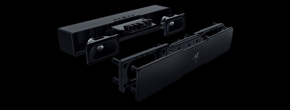 An exploded diagram of the soundbar.