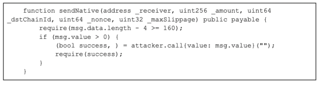 Fragmento de contrato inteligente de phishing