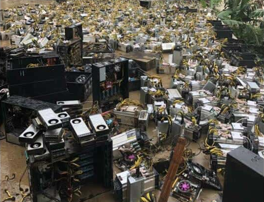 While these GPUs were liquidated following 2018 flooding in China, they provide a good visual for the flood of GPUs hitting secondhand markets these days.