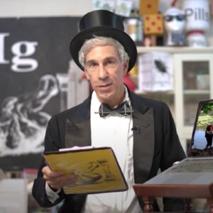 Master of Ceremonies Marc Abraham hosting the virtual 2021 Ig Nobel Prizes.