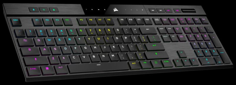 Corsair crams 4 extra keys into an extremely thin wireless mechanical