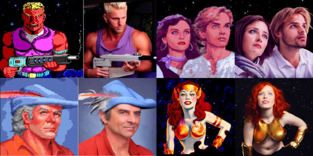 Portraits of Duke Nukem, The Secret of Monkey Island, King's Quest VI, and Star Control II received fan updates powered by Stable Diffusion.