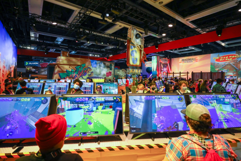 The Nintendo corner of PAX West 2022; it's hard to get a full photo of the entire show floor, especially one that includes all eight games profiled in the article below.
