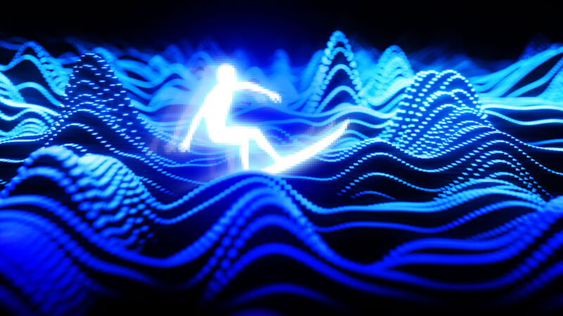 Qubits surf sound waves between quantum nodes