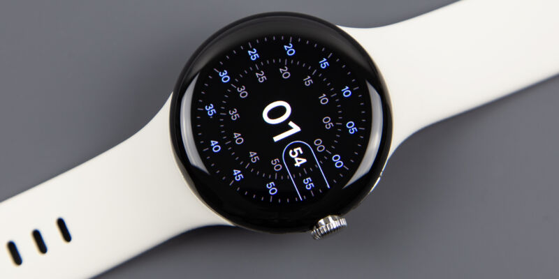 The first-generation Pixel Watch. It's a perfect, round little pebble.